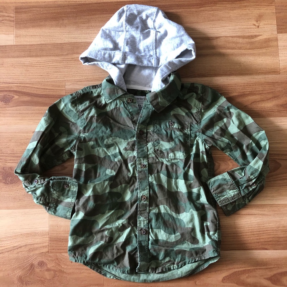 Carters Boys Camouflage L/S Hooded Shirt